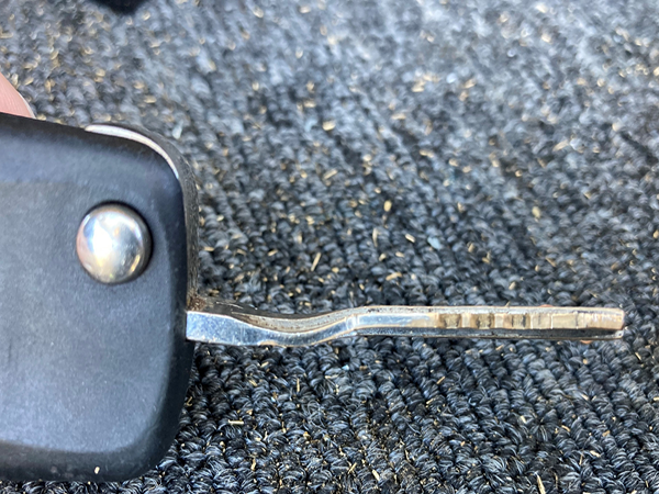 bent car key