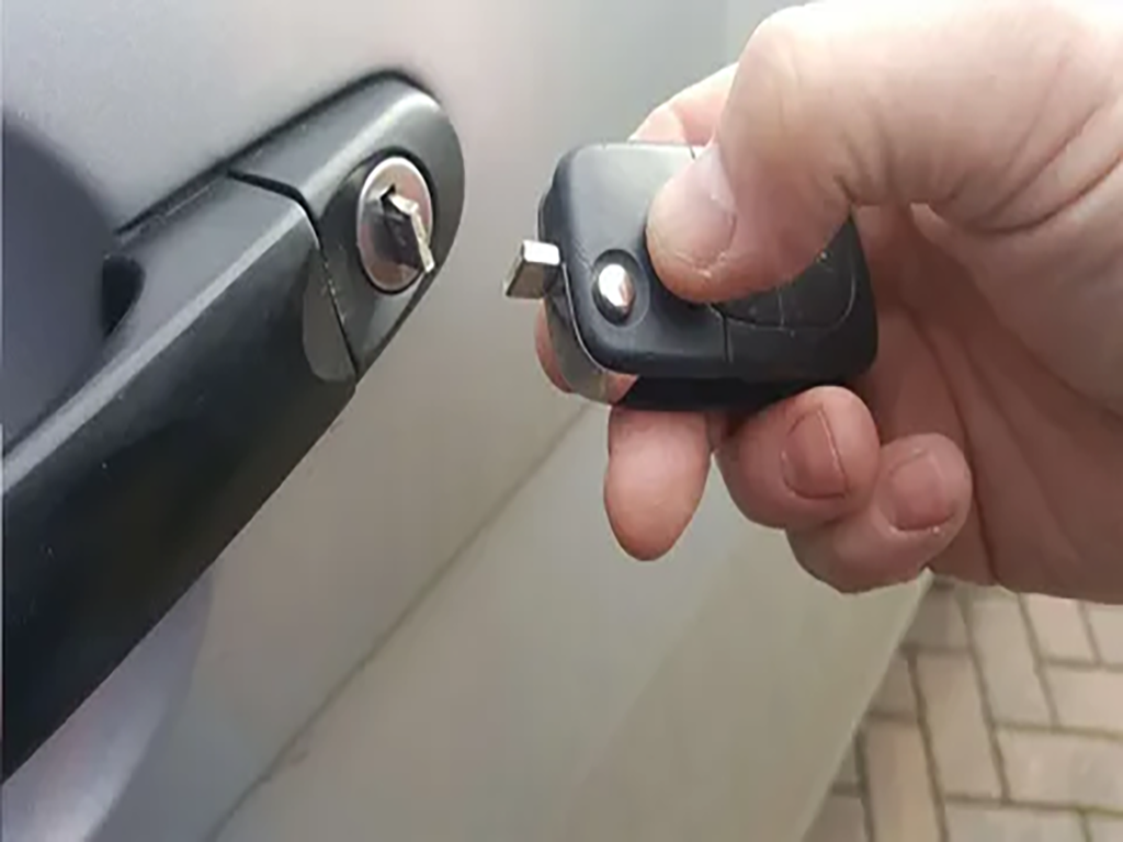 broken car key inside a car